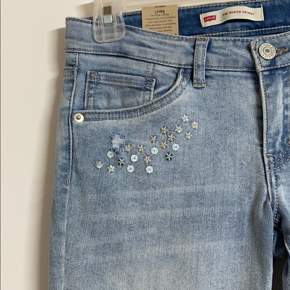 BUNDLE 2 ITEMS FOR $10 Levi’s jean 710 super skinny distressed size 14 - Picture 2 of 6